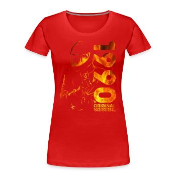 35ème Anniversaire Vintage 1990 Motard Motard - T-shirt bio Premium Femme - bleu marine - Devant - Mia (176cm)