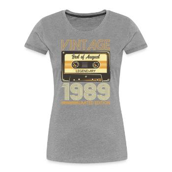 35. Geburtstag Original August 1989 Jahrgang 1989 - Frauen Premium Bio T-Shirt -  - Vorne - Mia (176cm)
