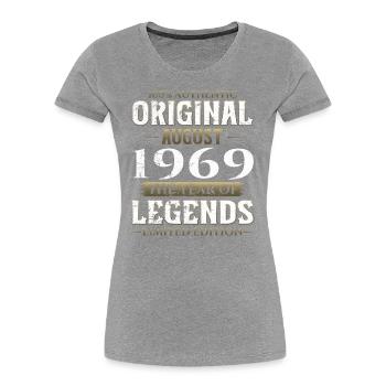 55th Birthday Original August 1969 Born 1969 - Women's Premium Organic T-Shirt -  - Front - Mia (176cm)