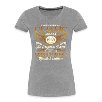 55. Geburtstag Oldtimer August 1969 Jahrgang 1969 - Frauen Premium Bio T-Shirt - Navy - Vorne - Mia (176cm)