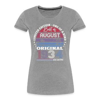 90th Birthday Original August 1934 Born 1934 - Women's Premium Organic T-Shirt - navy - Front - Mia (176cm)