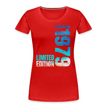 45e anniversaire Septembre 1979 Né en 1979 - T-shirt bio Premium Femme - bleu marine - Devant - Mia (176cm)