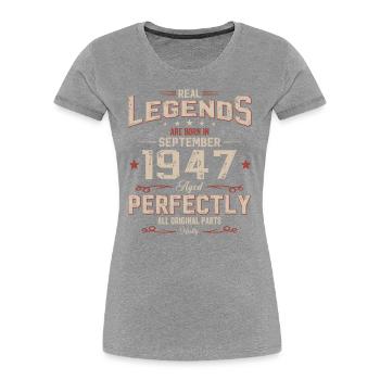 77th Birthday Original September 1947 Volume 47 - Women's Premium Organic T-Shirt - navy - Front - Mia (176cm)