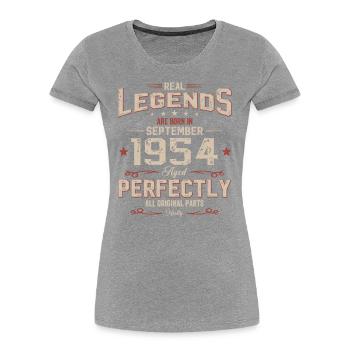 70th Birthday Original September 1954 Volume 54 - Women's Premium Organic T-Shirt - navy - Front - Mia (176cm)