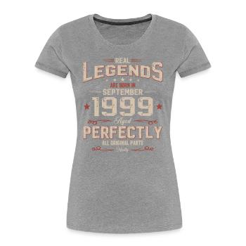 25th Birthday Original September 1999 Volume 99 - Women's Premium Organic T-Shirt - navy - Front - Mia (176cm)
