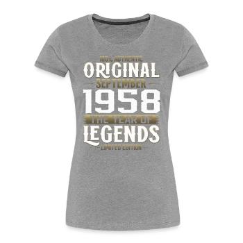 66th Birthday Vintage September 1958 Vintage 58 - Women's Premium Organic T-Shirt - navy - Front - Mia (176cm)