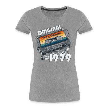 45th Birthday Vintage September 1979 Vintage 79 - Women's Premium Organic T-Shirt - navy - Front - Mia (176cm)