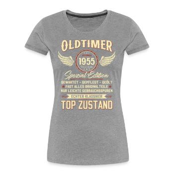 70. GeburtstagOldtimer September 1955 Jahrgang 55 - Frauen Premium Bio T-Shirt - Navy - Vorne - Mia (176cm)