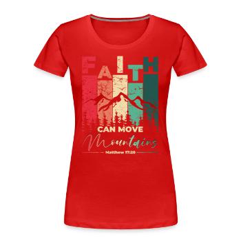 Faith can move Mountains, christliches Geschenk. - Frauen Premium Bio T-Shirt - Navy - Vorne - Mia (176cm)