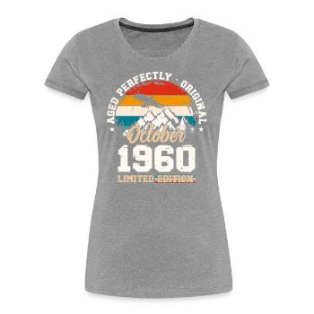 65. Geburtstag Legende Oktober 1960 Jahrgang 60 - Frauen Premium Bio T-Shirt - Navy - Vorne - Mia (176cm)