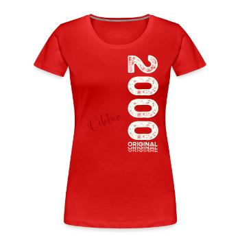 24. Geburtstag Vintage Oktober 2000 Jahrgang - Frauen Premium Bio T-Shirt - Navy - Vorne - Mia (176cm)