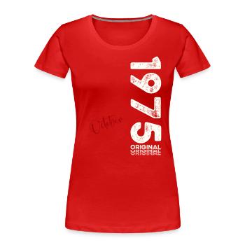 50. Geburtstag Vintage Oktober 1975 Geschenkidee - Frauen Premium Bio T-Shirt - Navy - Vorne - Mia (176cm)