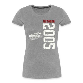 30e anniversaire Original octobre 1995 Volume 95 - T-shirt bio Premium Femme - bleu marine - Devant - Mia (176cm)