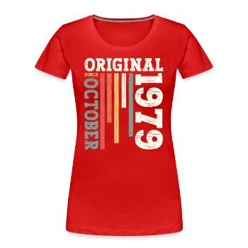 45th Birthday Legend October 1979 Volume 79 - Women's Premium Organic T-Shirt - navy - Front - Mia (176cm)