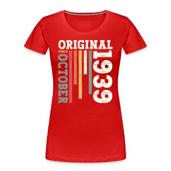 85th Birthday Original October 1939 Volume 39 - Women's Premium Organic T-Shirt - navy - Front - Mia (176cm)