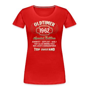 62. Geburtstag Oldtimer November 1962 Jahrgang 62 - Frauen Premium Bio T-Shirt -  - Vorne - Mia (176cm)