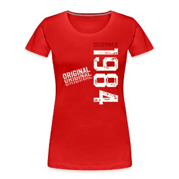 40e anniversaire Légende Décembre 1984 Volume 84 - T-shirt bio Premium Femme - bleu marine - Devant - Mia (176cm)