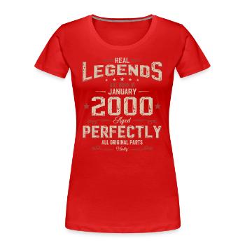 25th Birthday Legendary since January Vintage 2000 - Women's Premium Organic T-Shirt - navy - Front - Mia (176cm)