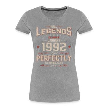 33rd birthday Legendary since January Vintage 1992 - Women's Premium Organic T-Shirt - navy - Front - Mia (176cm)