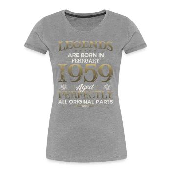 66e anniversaire Original Février 1959 Volume 59 - T-shirt bio Premium Femme - bleu marine - Devant - Mia (176cm)
