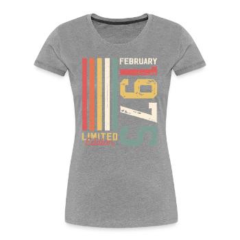 50th Birthday Gift Husband Original February 1975 - Women's Premium Organic T-Shirt - navy - Front - Mia (176cm)