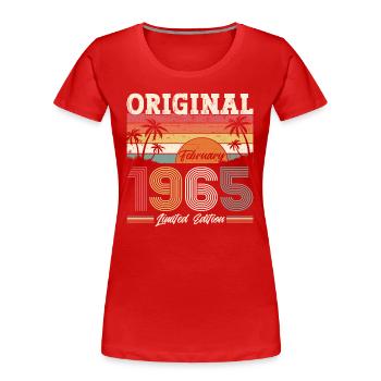 60. Geburtstag Geschenk Mann Original Februar 1965 - Frauen Premium Bio T-Shirt -  - Vorne - Mia (176cm)