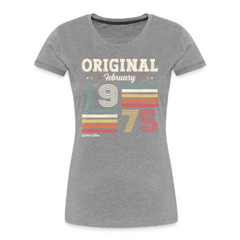 50th Birthday Gift Husband Original February 1975 - Women's Premium Organic T-Shirt - navy - Front - Mia (176cm)
