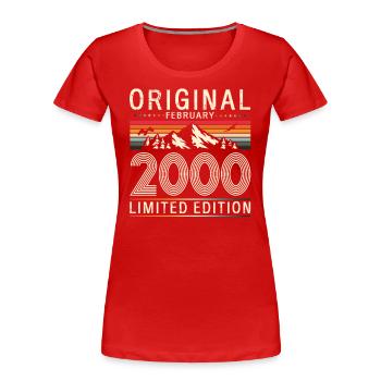 25ème anniversaire cadeau mari Original février 2000 - T-shirt bio Premium Femme - bleu marine - Devant - Mia (176cm)