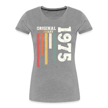 50th Birthday Gift Husband Original February 1975 - Women's Premium Organic T-Shirt - navy - Front - Mia (176cm)