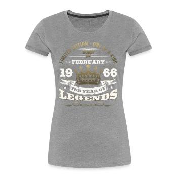 59ème anniversaire cadeau mari Original février 1966 - T-shirt bio Premium Femme -  - Devant - Mia (176cm)