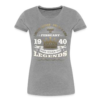 85. Geburtstag Geschenk Mann Original Februar 1940 - Frauen Premium Bio T-Shirt - Navy - Vorne - Mia (176cm)