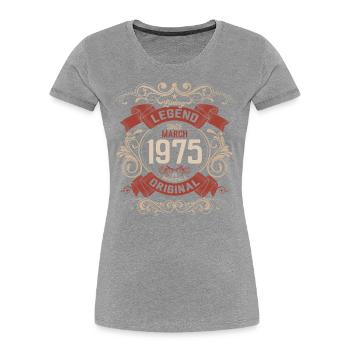 50th Birthday Gift Husband Original March 1975 - Women's Premium Organic T-Shirt - navy - Front - Mia (176cm)