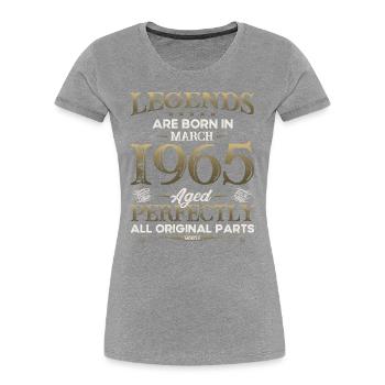 60. Geburtstag Geschenk Mann Original März 1965 - Frauen Premium Bio T-Shirt -  - Vorne - Mia (176cm)
