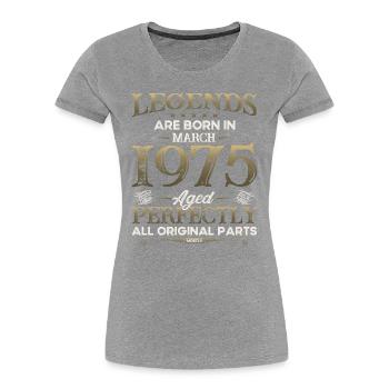 50th Birthday Gift Husband Original March 1975 - Women's Premium Organic T-Shirt - navy - Front - Mia (176cm)