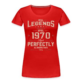 55ème anniversaire cadeau mari légende avril 1970 - T-shirt bio Premium Femme - bleu marine - Devant - Mia (176cm)