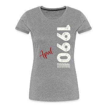 35ème anniversaire cadeau mari Original avril 1990 - T-shirt bio Premium Femme - bleu marine - Devant - Mia (176cm)