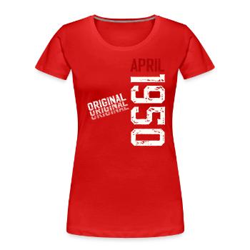 75th Birthday Legend March Born in 1950 - Women's Premium Organic T-Shirt - navy - Front - Mia (176cm)
