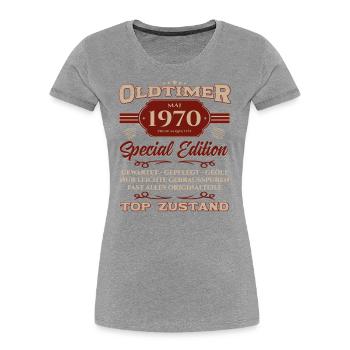 55. Geburtstag Oldtimer Mai Jahrgang 1970 - Frauen Premium Bio T-Shirt - Navy - Vorne - Mia (176cm)