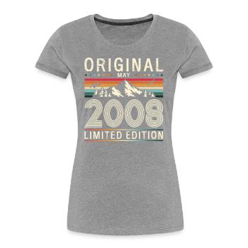 18. Geburtstag Geschenk Mann Original Mai 2008 - Frauen Premium Bio T-Shirt - Navy - Vorne - Mia (176cm)