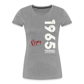 60th Birthday Original May Born 1965 - Women's Premium Organic T-Shirt - navy - Front - Mia (176cm)