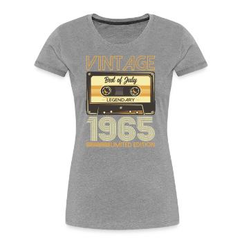 60th Birthday Cassette July Vintage 1965 - Women's Premium Organic T-Shirt - navy - Front - Mia (176cm)
