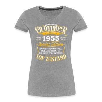 70. Geburtstag Oldtimer Juli Jahrgang 1955 - Frauen Premium Bio T-Shirt - Navy - Vorne - Mia (176cm)