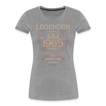 60th Birthday Legends July Vintage 1965 - Women's Premium Organic T-Shirt - navy - Front - Mia (176cm)
