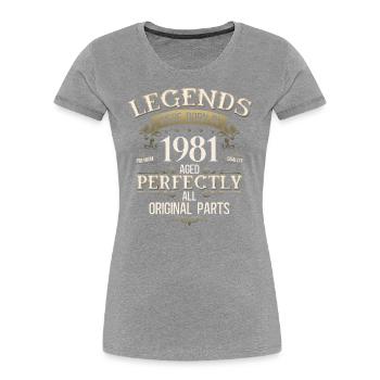 44th Birthday Original Vintage 1981 - Women's Premium Organic T-Shirt - navy - Front - Mia (176cm)