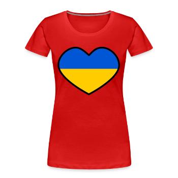 Ukraine Heart - Women's Premium Organic T-Shirt - navy - Front - Mia (176cm)