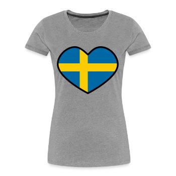 Sweden heart - Women's Premium Organic T-Shirt - navy - Front - Mia (176cm)