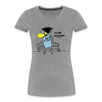 heureux lundi - T-shirt bio Premium Femme - bleu marine - Devant - Mia (176cm)