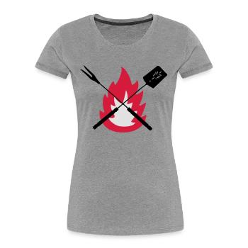 bbq cook tools fire on BBQ best gift idea - Women's Premium Organic T-Shirt - navy - Front - Mia (176cm)