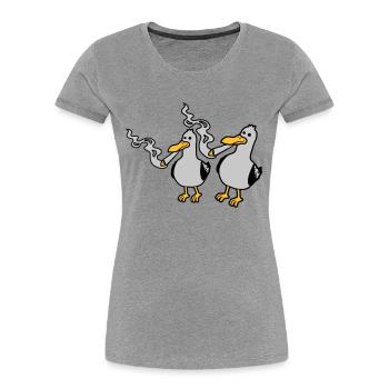 2 Stoner Seagull Friends - Women's Premium Organic T-Shirt - navy - Front - Mia (176cm)