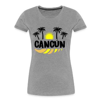 Cancun - T-shirt bio Premium Femme - bleu marine - Devant - Mia (176cm)
